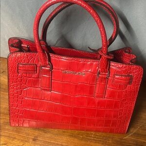Michael Kors Scarlet Leather Embossed Satchel